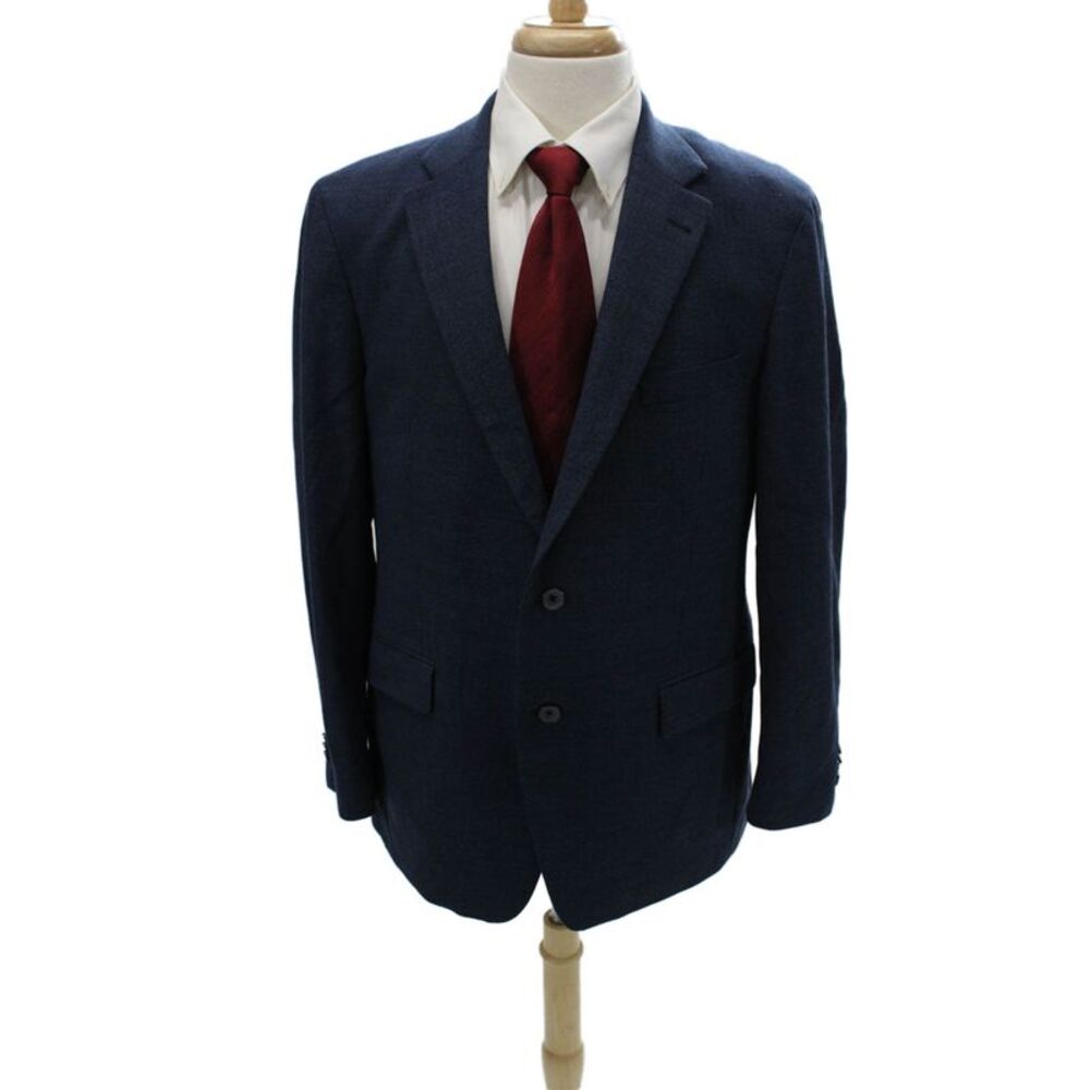 Reda Mens Dark Blue Classic Suit Jacket Long Sleeve Size 40